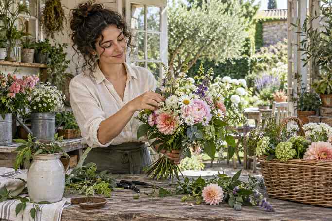 AI-generated florist scene compressed to 49.5 KB at 683 by 456 pixels